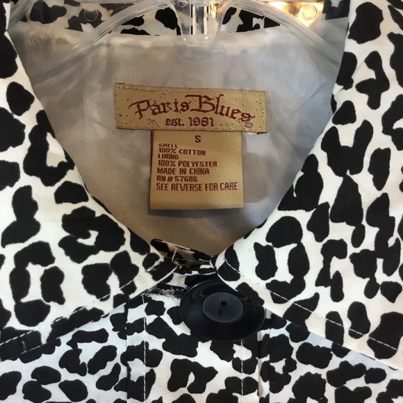 Jacket Blazer, Small, Blk & White, Snow Leopard, shirt Jacket, Shacket - Picture 4 of 7